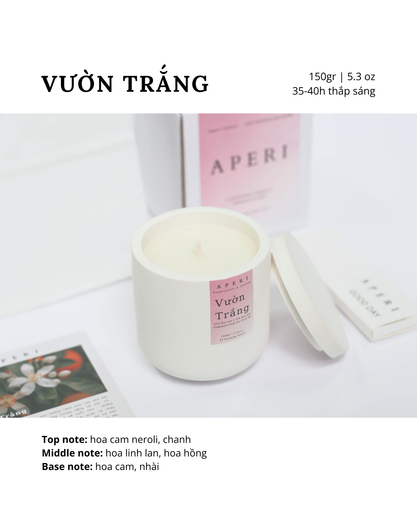 Hũ nến Vườn Trắng