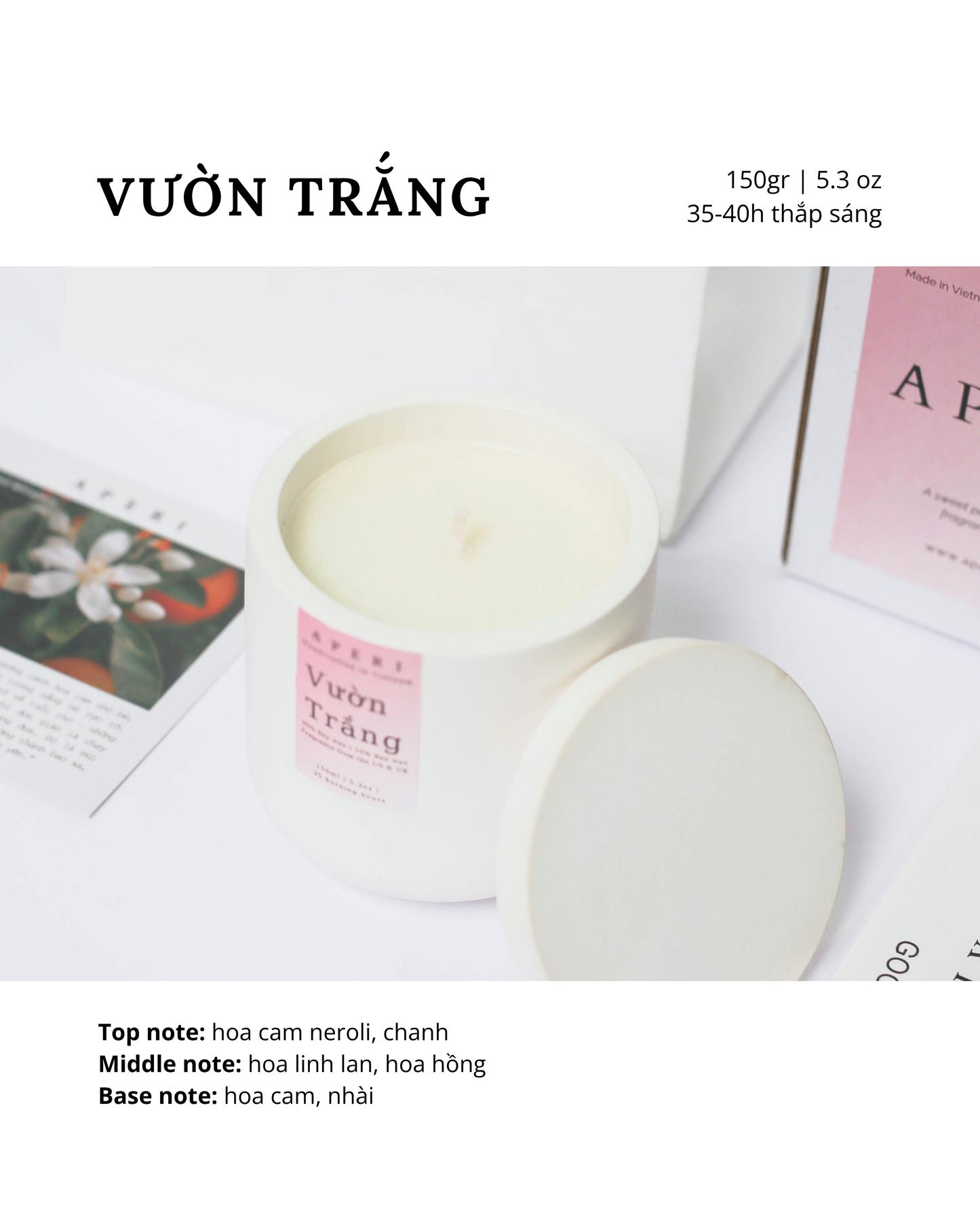 Hũ nến Vườn Trắng