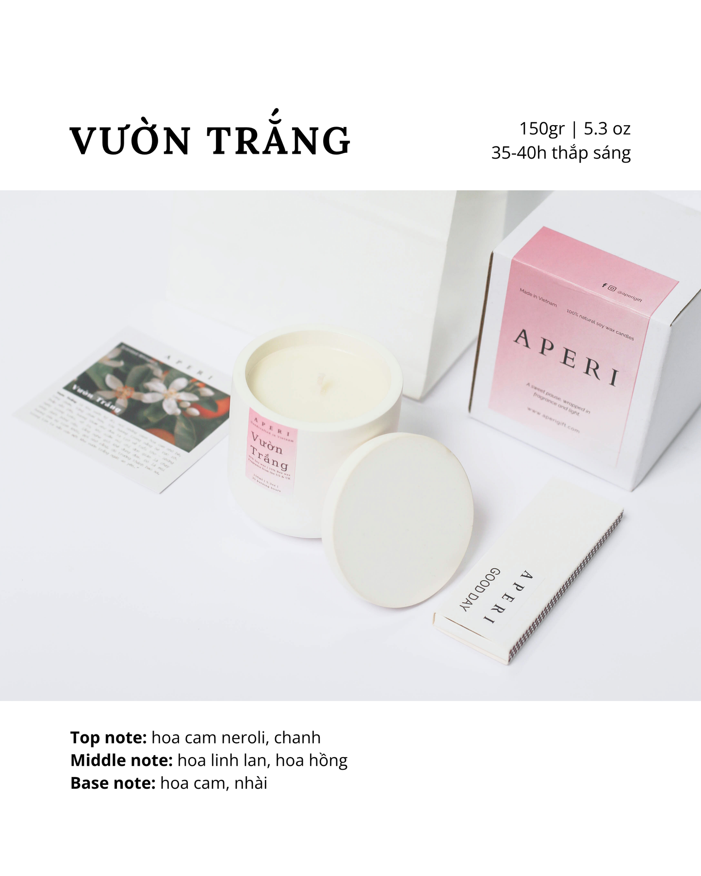 Hũ nến Vườn Trắng