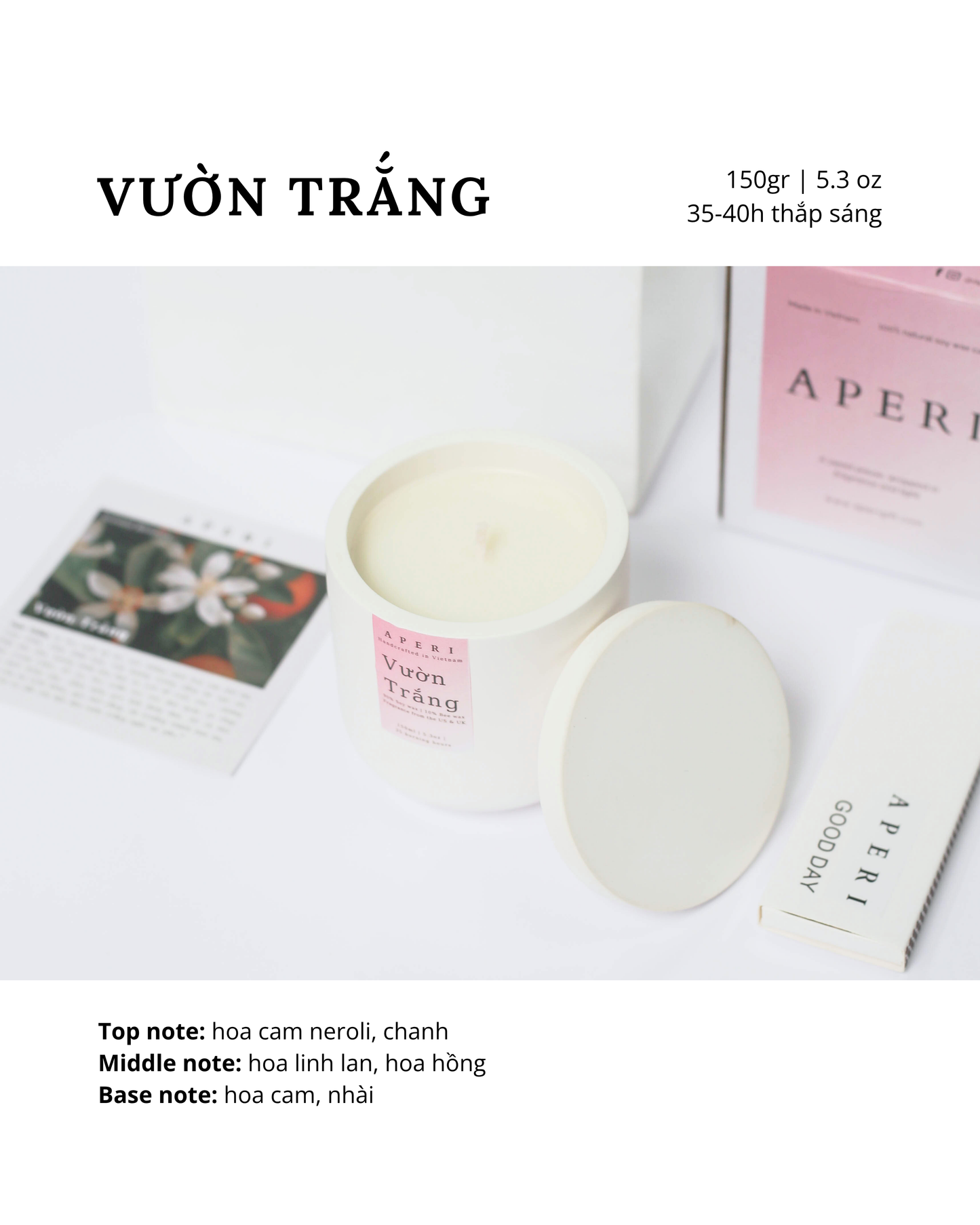 Hũ nến Vườn Trắng