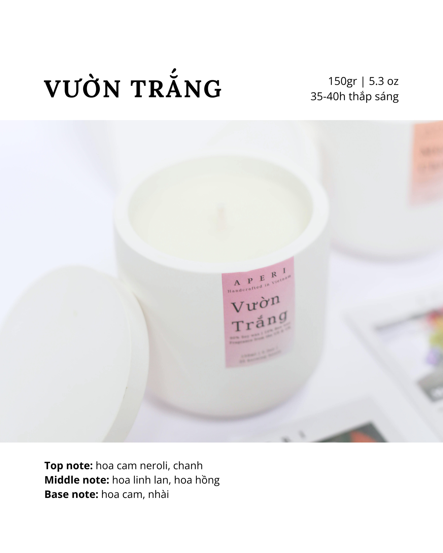 Hũ nến Vườn Trắng